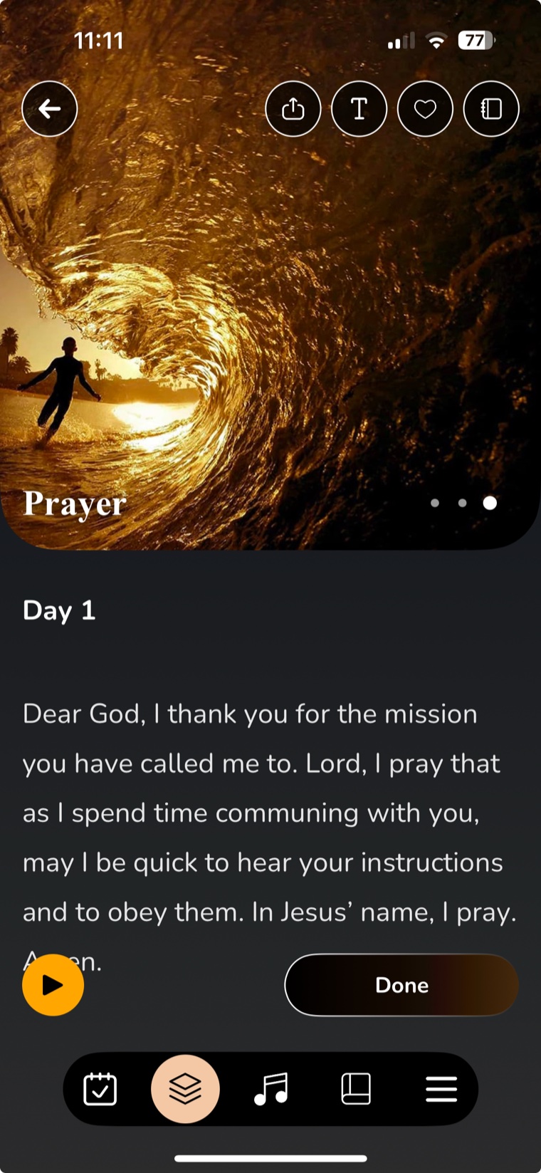 Guided prayer screen